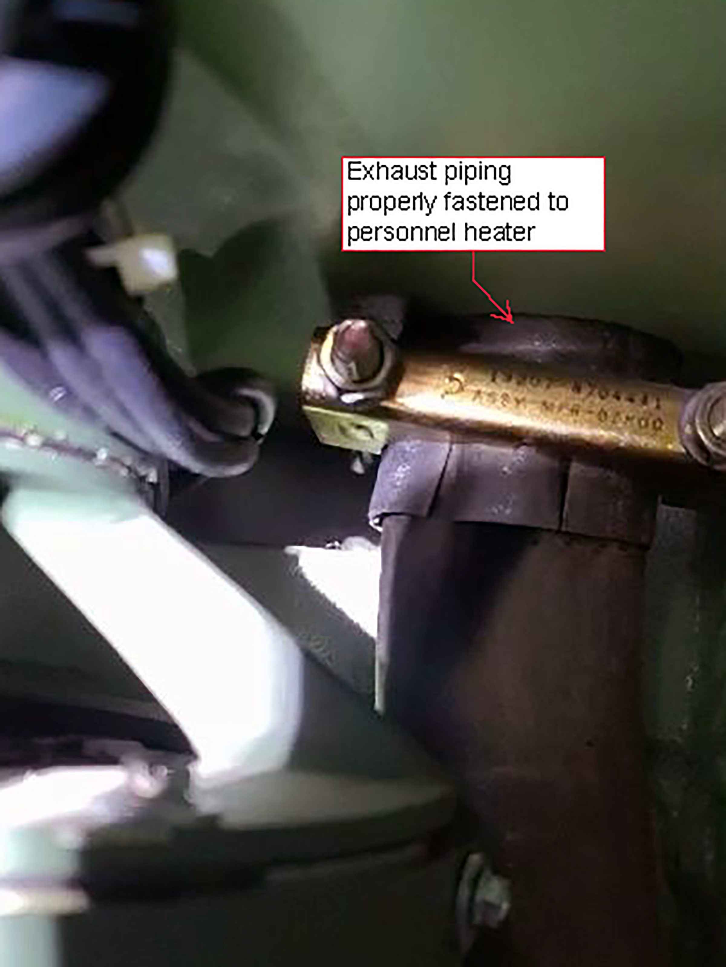 Make sure that the exhaust piping is properly fastened.